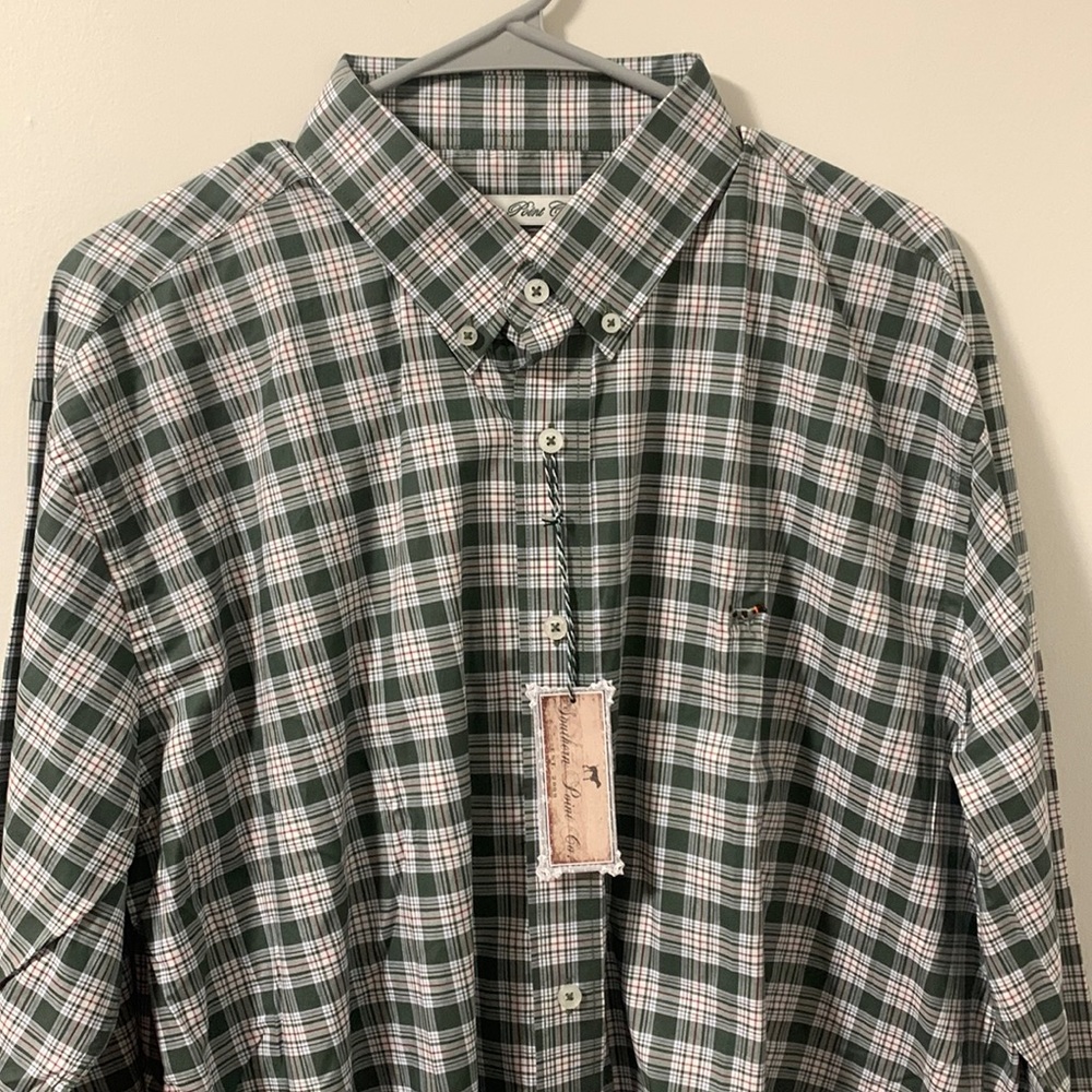 NWT L Southern Point Co. L/S Dress Shirt Green Plaid
